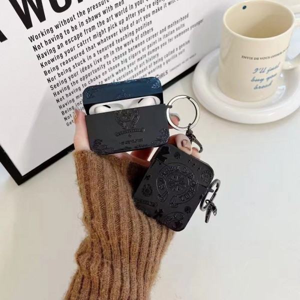 High Brand Cute Chrome Hearts AirPods 4 3 2 pro2 Case leather Chrome Hearts airpods 4 pro2 Replacement Cover schutzhülle Shockproof  Chrome Hearts Air Pods Pro/pro2 4 3 2 Custodia Hulle Funda Case Chrome Hearts airpods pro2 4 3 2 Charging Case men women