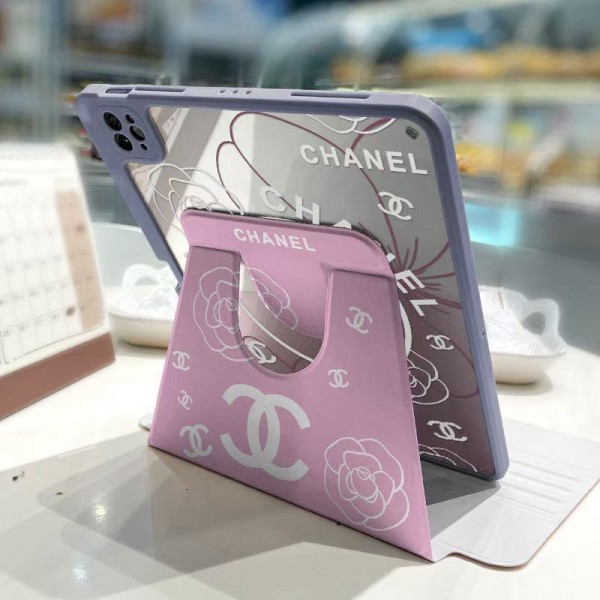 Chanel ipad air7 11inch 13inch 2025 6 5 4 3 case hulle Chanel ipad pro 2024 Leather Business Cover for men women  Rotating Chanel ipad mini7 mini6 Smart Cover with Auto Wake and Sleep  Luxury Designer Classic Monogram case 