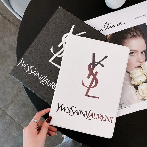 Ysl  ipad pro 12.9 11inch 2024 case  leather ipad pro 11inch 13inch air7 ipad 11th back case  Luxury Designer Classic Monogram case  Fashion Brand Full Ysl  ipad pro air mini 2025 Cover housse 
