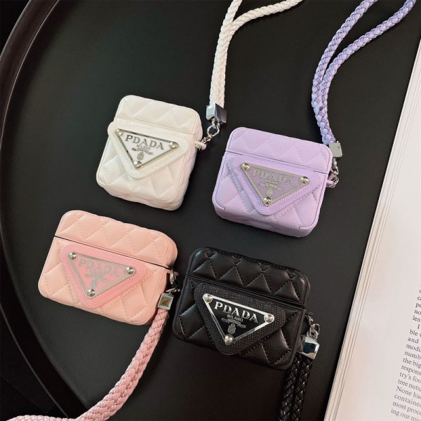 High Brand Cute Prada AirPods 4 3 2 pro2 Case leather airpods 4 pro2 Replacement Cover schutzhülle Shockproof Prada Air Pods 4/3/2/1 Case  hülle coque Brand Prada AirPod4 3 Pro 2 Replacement 2nd Generation case