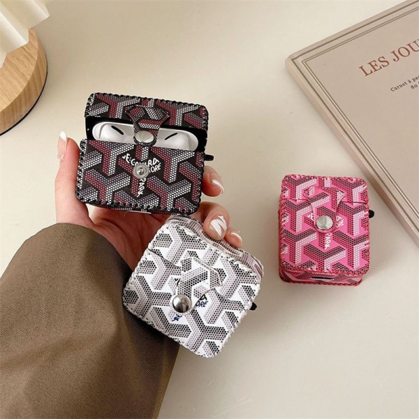 High Brand Cute Goyard AirPods 4 3 2 pro2 Case leather airpods 4 pro2 Replacement Cover schutzhülle Shockproof Goyard Air Pods Pro/pro2 4 3 2 Custodia Hulle Funda Case Goyard Air Pods 4/3/2/1 Case  hülle coque