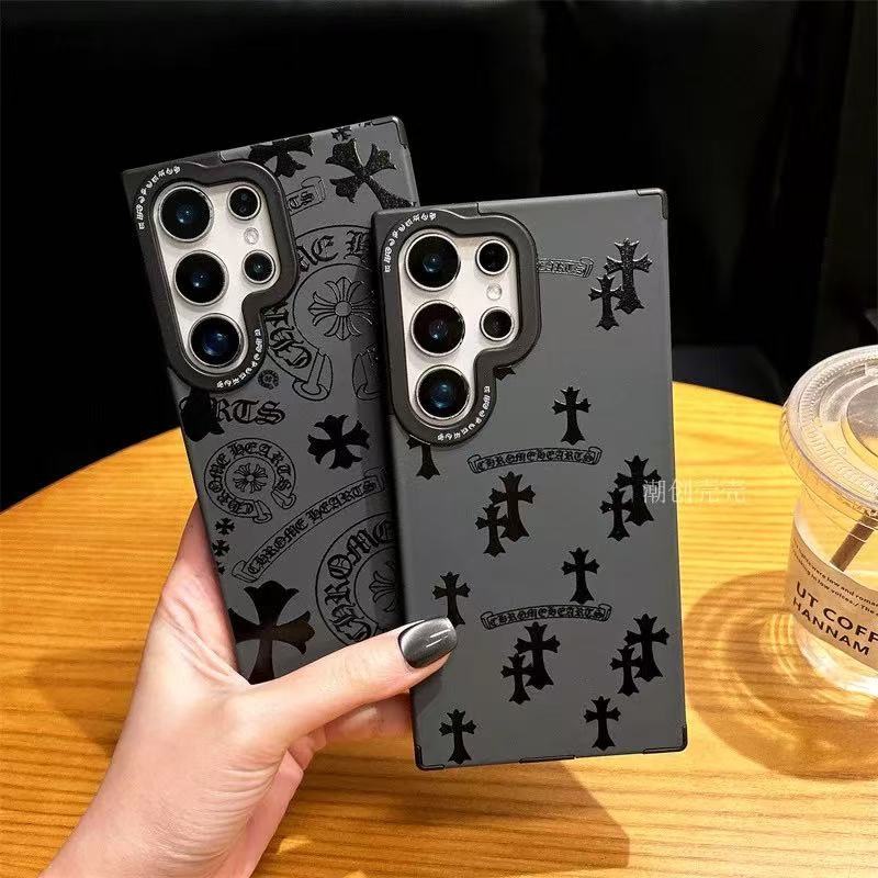 luxury Chrome Hearts samsung s24 s25 fake case iphone 17 16 pro max shell coque