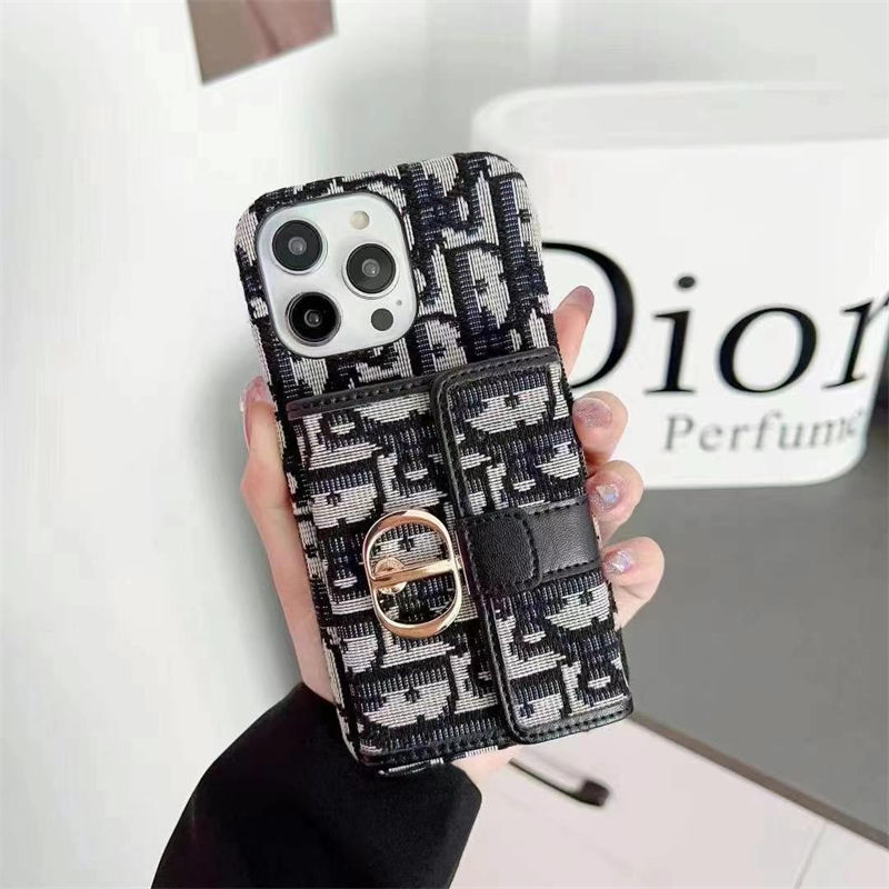 Dior iPhone16 17 plus 15 16 Pro max Case Back Cover coque housse Card Slots women men