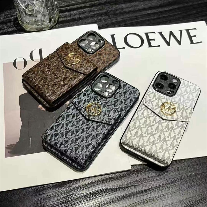MK iPhone17 16 15 14 Brand Full Cover ledertascheDesigner MK iPhone17 15 16 pro max Case