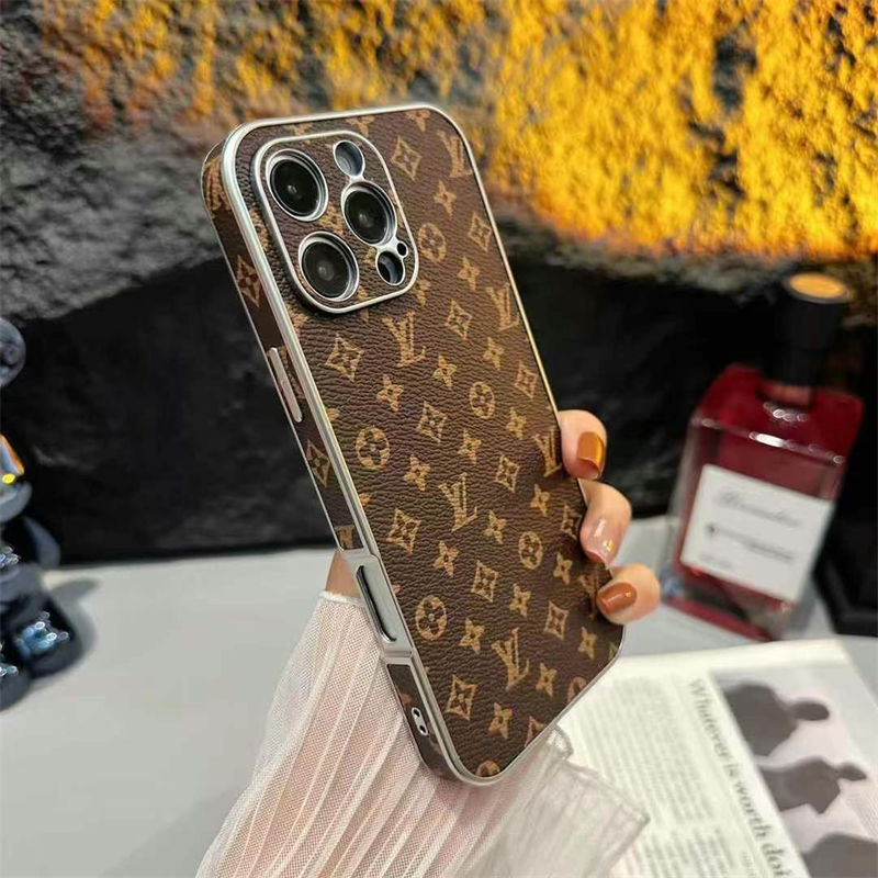 louis vuitton iPhone17 16 Pro Max 16e 17 plus case Leather women men