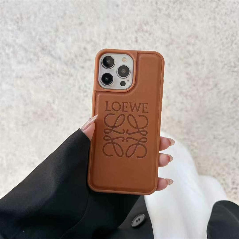 LOEWE iPhone17 15 16 pro max Case Leather women men
