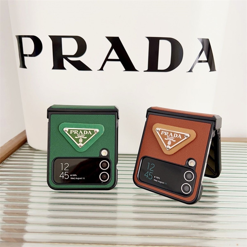 Prada galaxy z flip7 6 5 case Leather women men