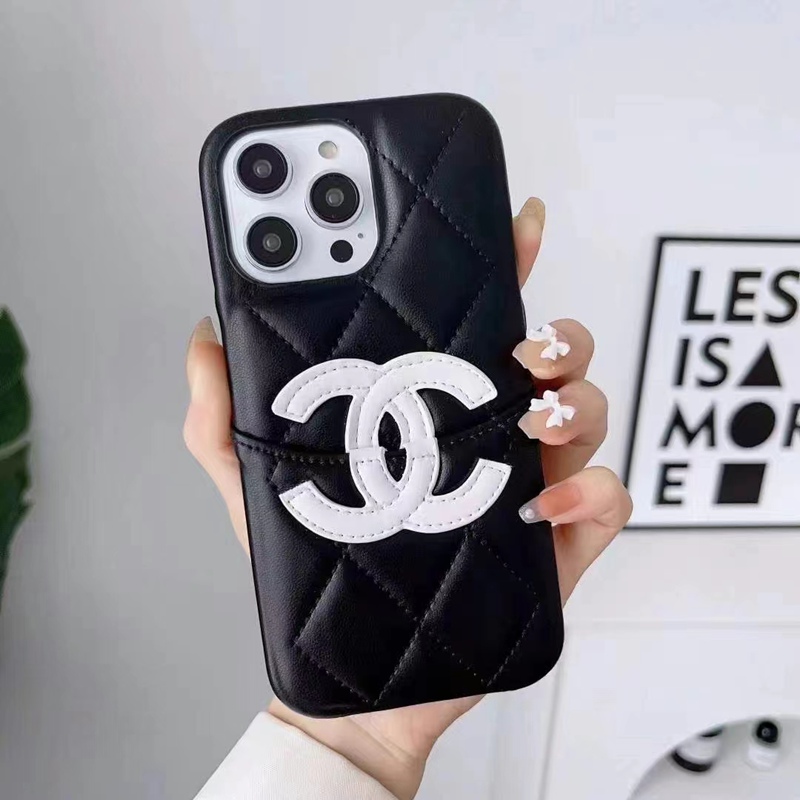 Chanel iPhone17 15 16 pro max Case Leather women men Card Slots 