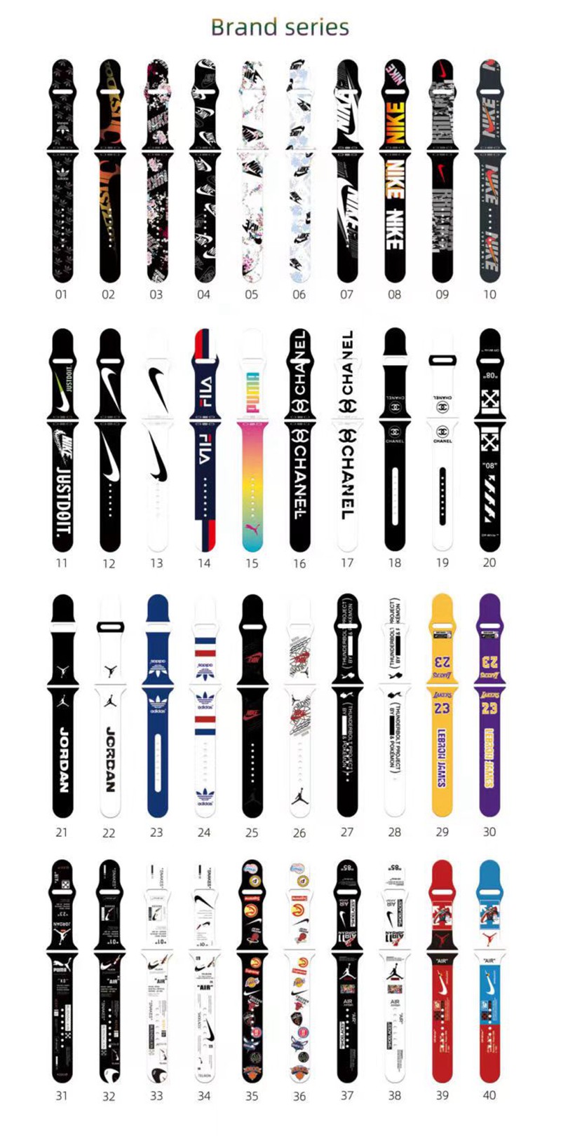Nike Adidas Chanel Galaxy Watch 6/6 Classic/5/4/4 Classic apple watch s10/9/8/se2/ultra 2 49mm 44mm Sport 