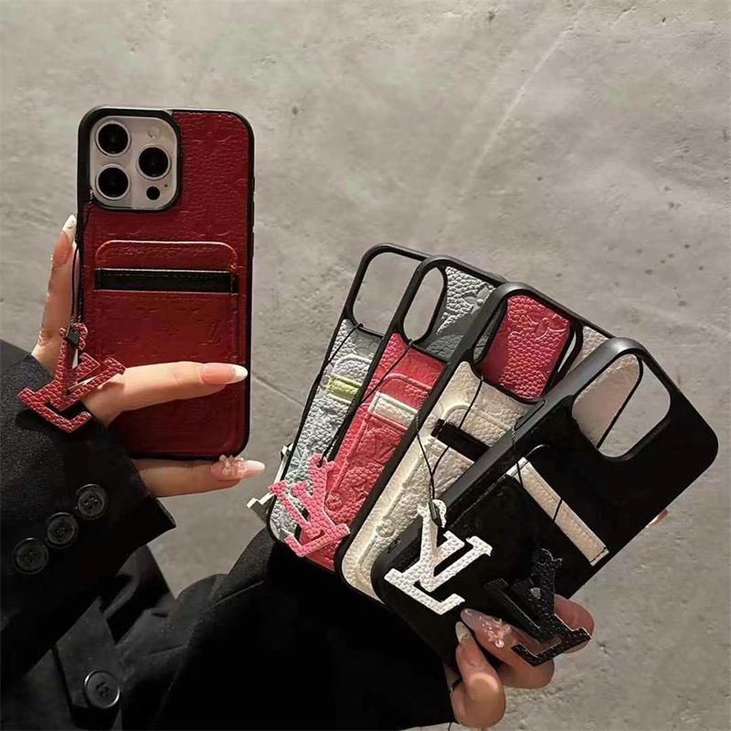 louis vuitton iPhone 17 16 plus 15 16 Pro max Case Card Holder Leather women men