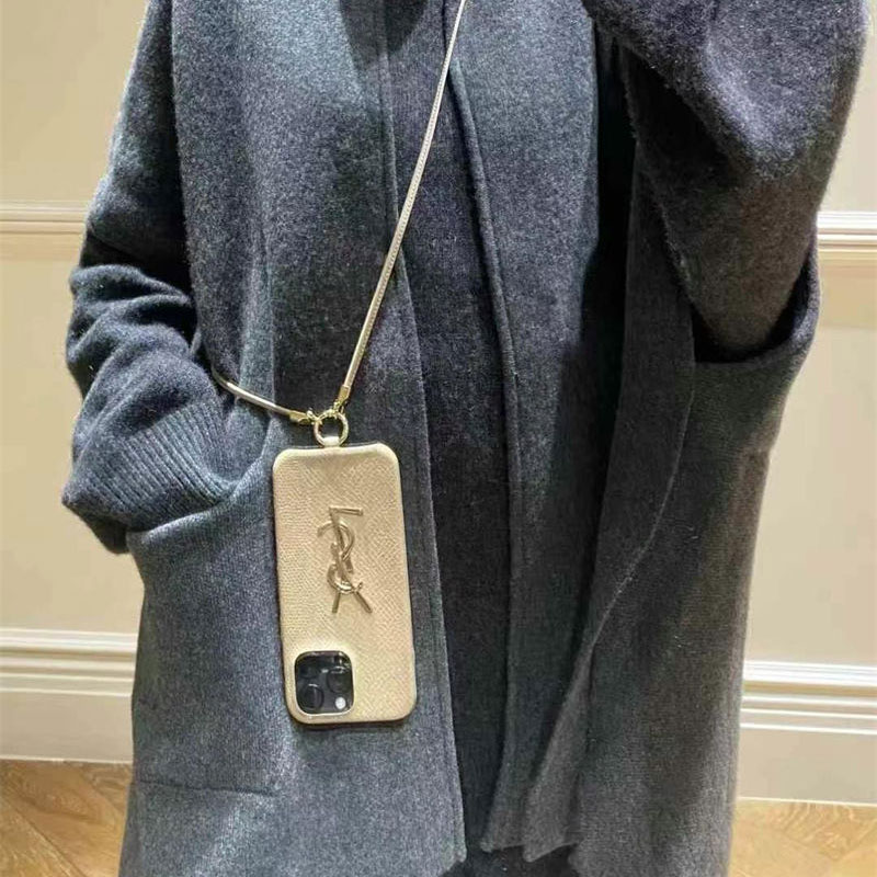 Ysl iphone 17 16 15 14/12/13 pro max Case Leather women men