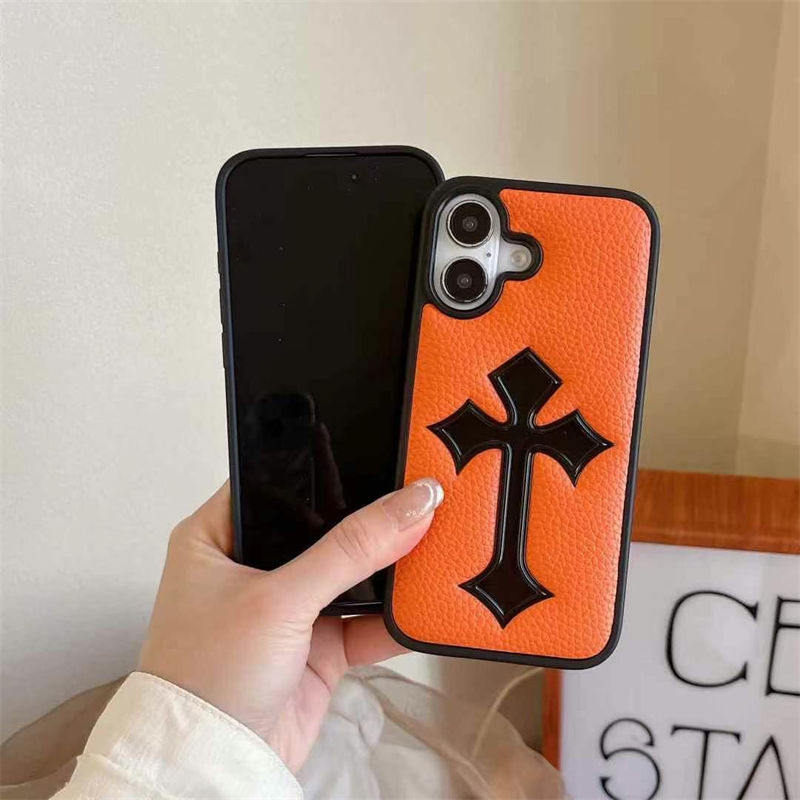 chrome Hearts iPhone 16 17 plus 15 16 Pro max Case Leather women men