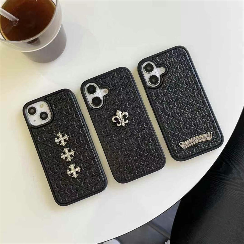 Chrome Hearts iPhone 17 16 plus 15 16 Pro max Case Leather women men