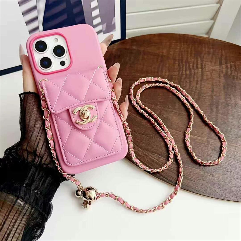 chanel iPhone17 16 Pro Max 16e 17 plus case Leather Card Slots women men